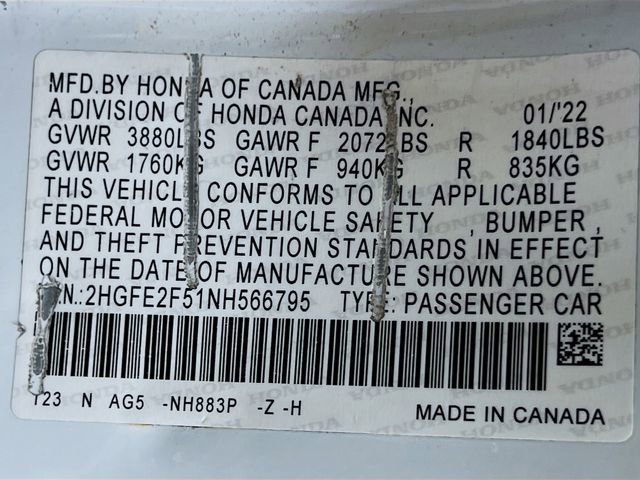 Used 2022 Honda Civic Sport image 30