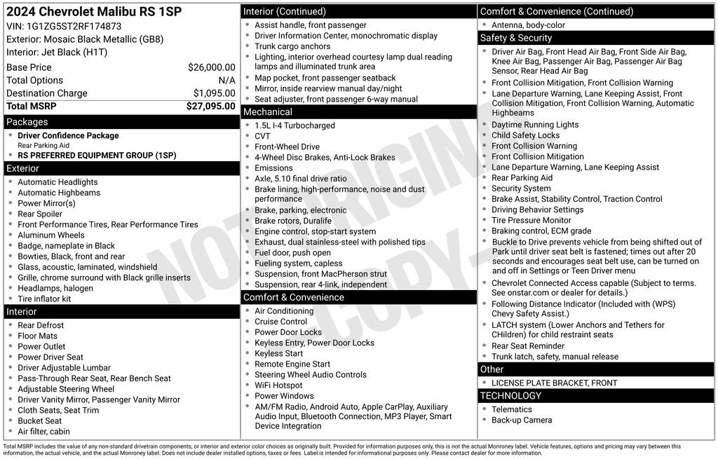 Used 2024 Chevrolet Malibu RS image 17