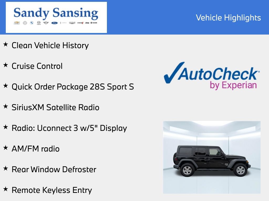 Used 2019 Jeep Wrangler Unlimited Sport S AWD/4WD image 8