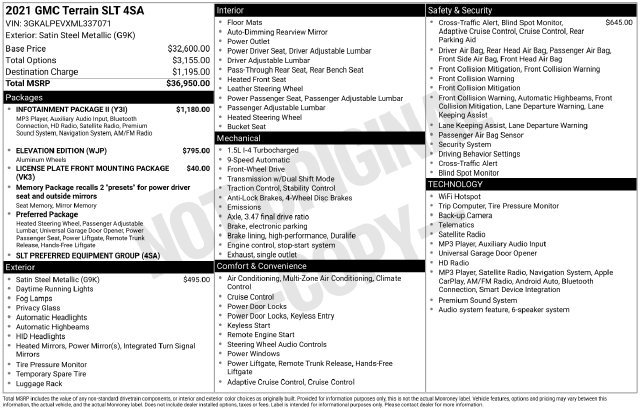 Used 2021 GMC Terrain SLT w/ Infotainment Package II FWD image 26