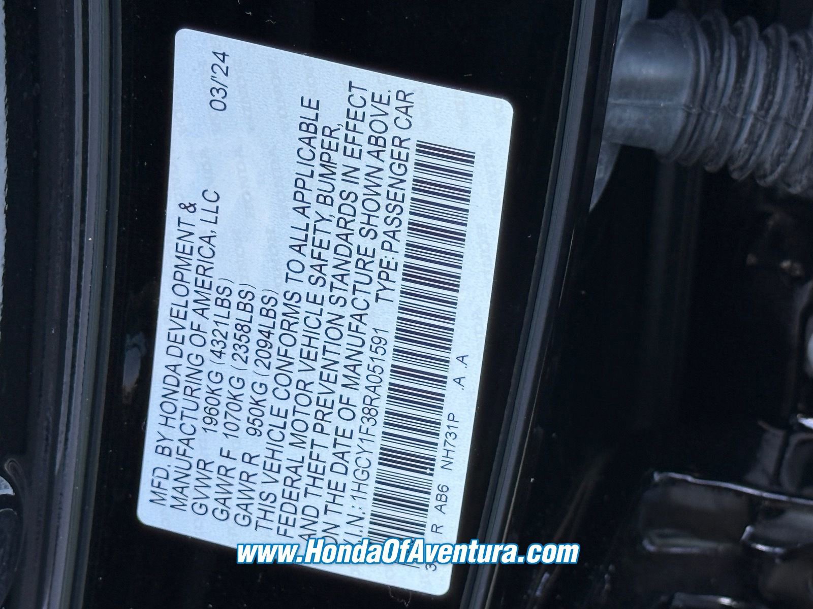 Certified 2024 Honda Accord EX image 20