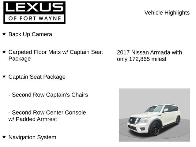 Used 2017 Nissan Armada Platinum w/ Captain Seat Package AWD/4WD image 8