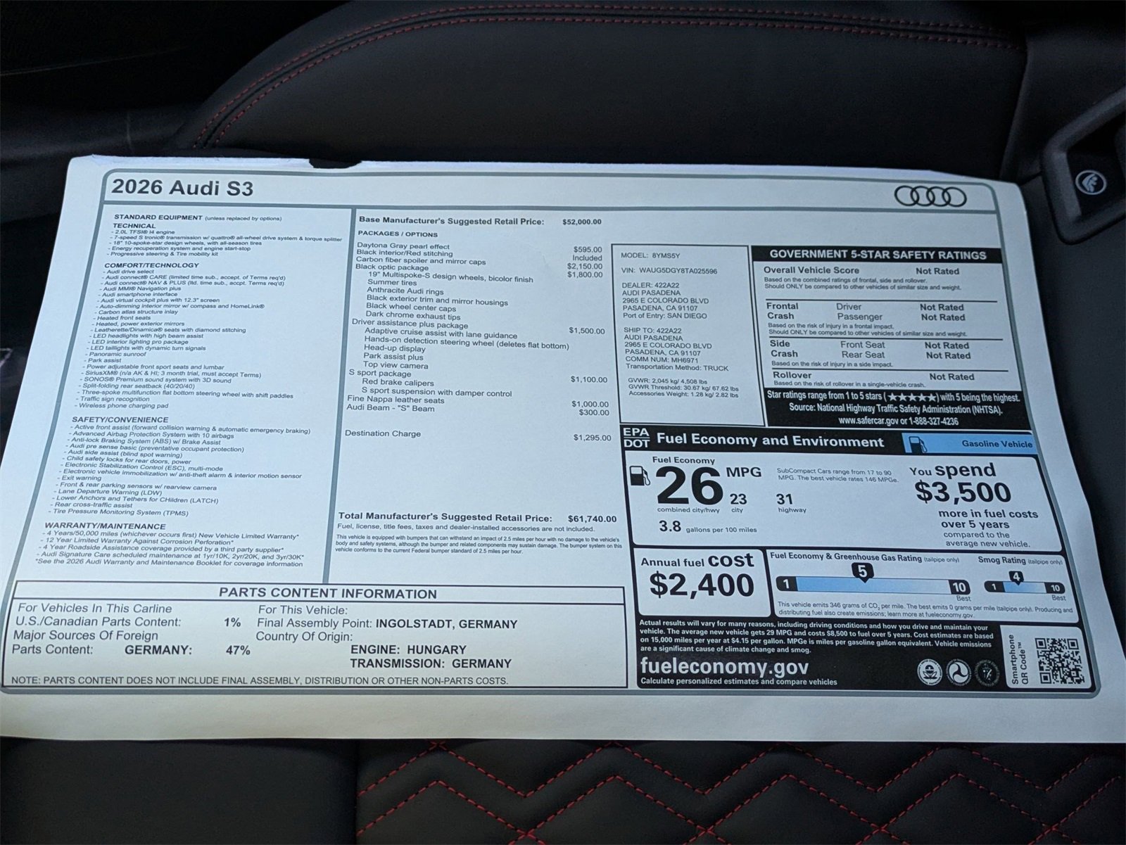 New 2026 Audi S3 Premium image 18