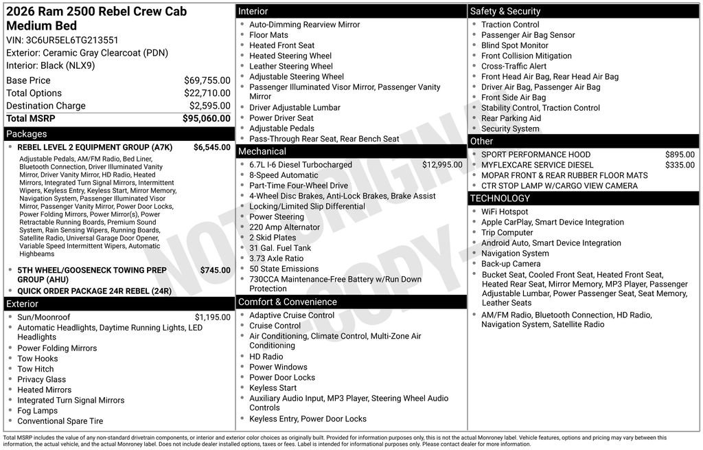 New 2026 RAM 2500 Rebel w/ Rebel Level 2 Equipment Group image 7