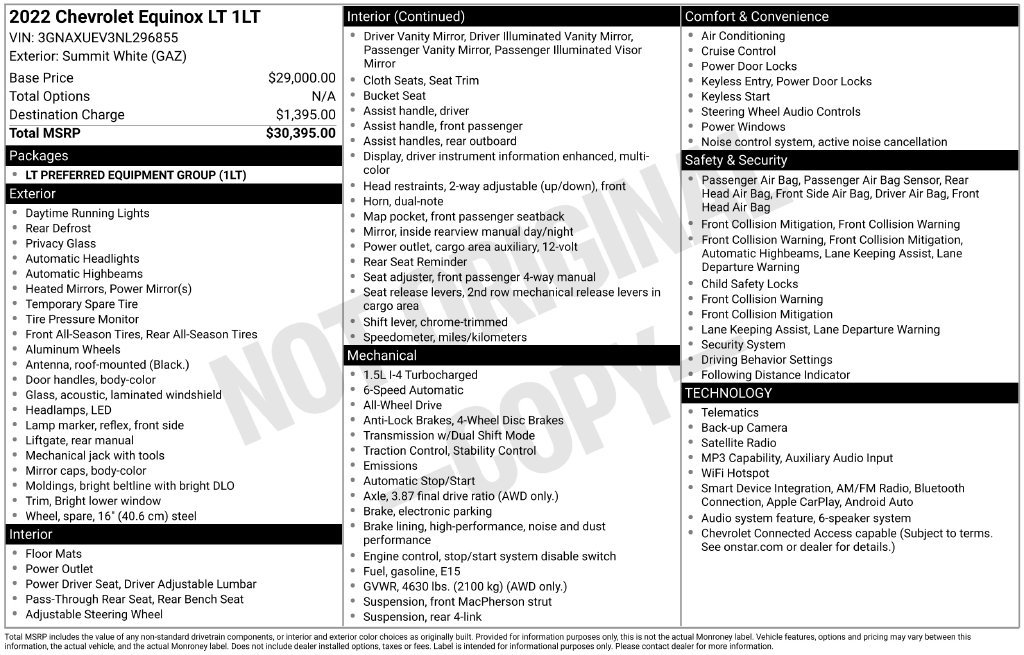 Used 2022 Chevrolet Equinox LT AWD/4WD image 4