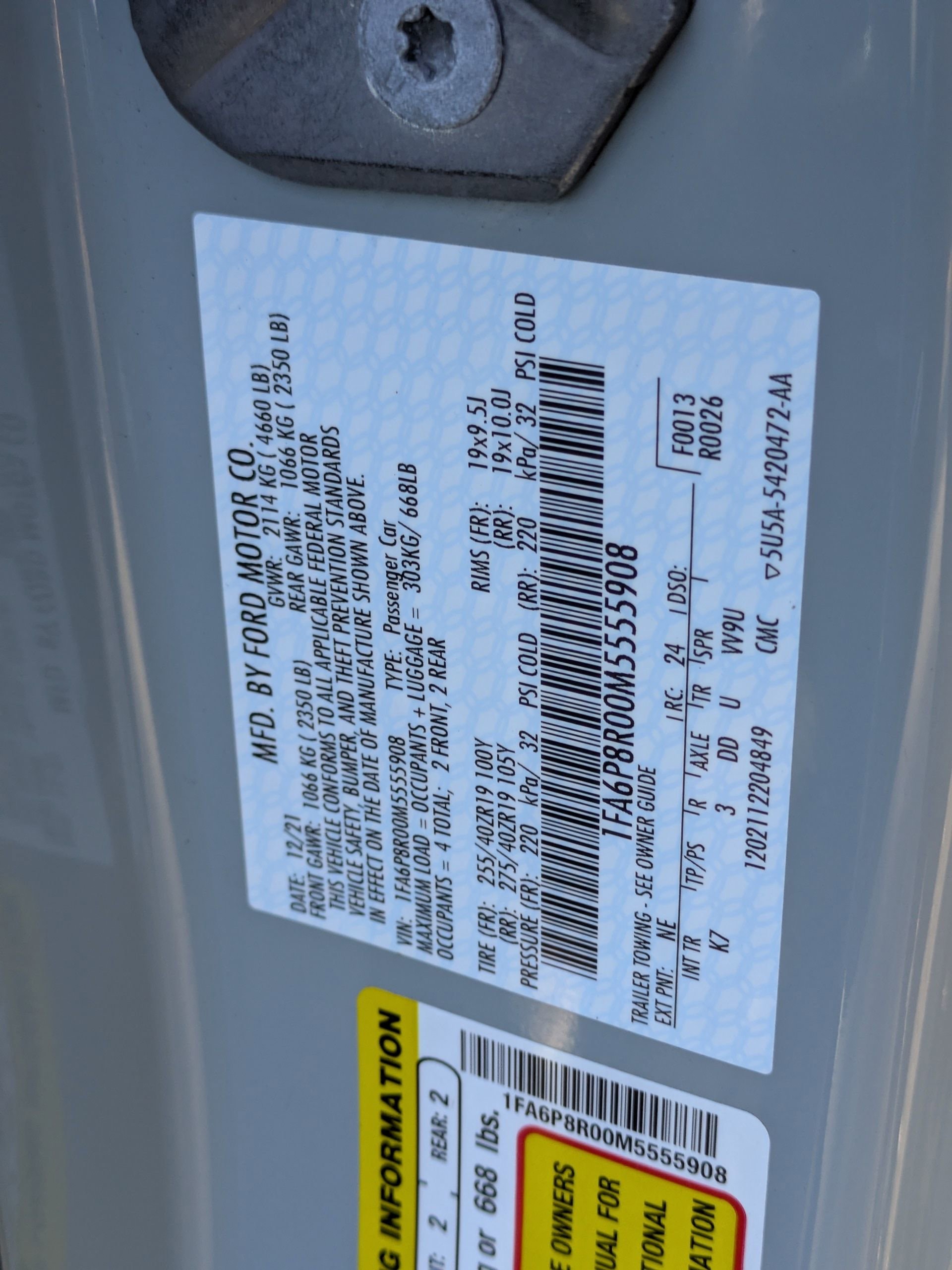 Certified 2021 Ford Mustang Mach 1 w/ Equipment Group 700A image 31