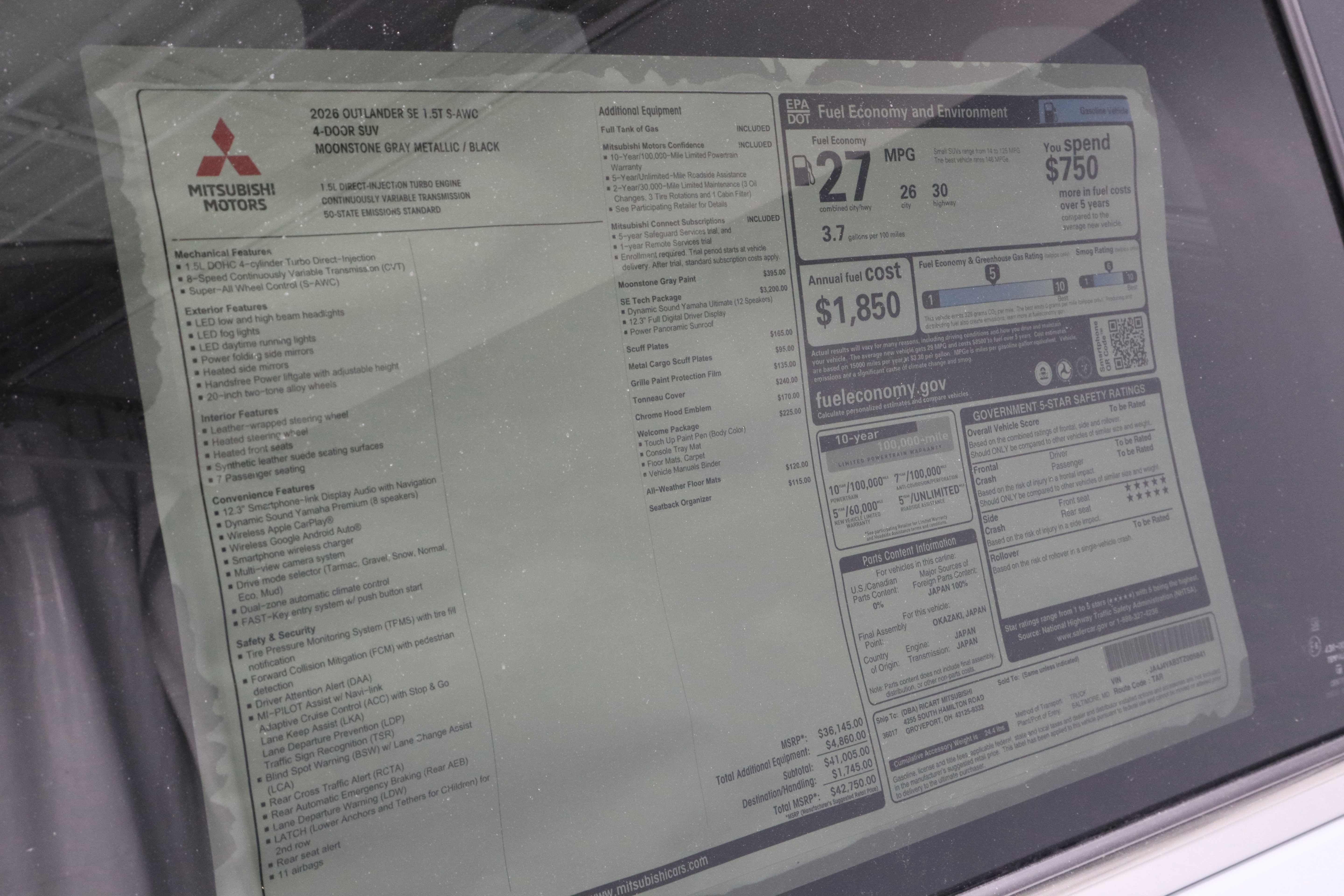 New 2026 Mitsubishi Outlander SE image 38