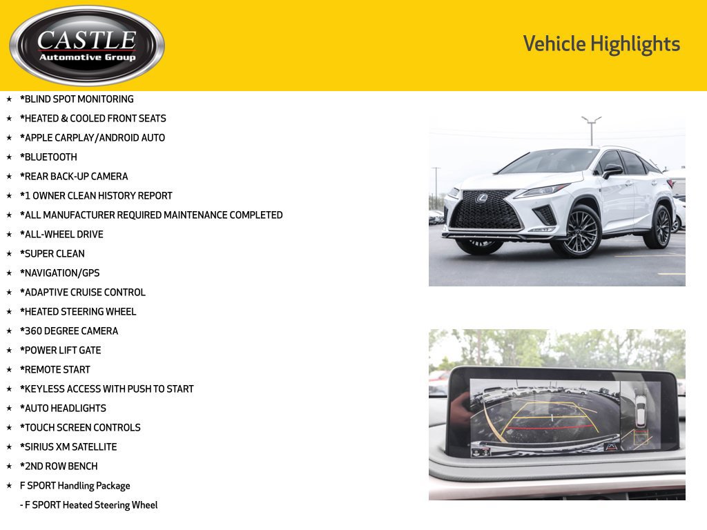Used 2022 Lexus RX 350 F Sport w/ Accessory Package AWD/4WD image 3