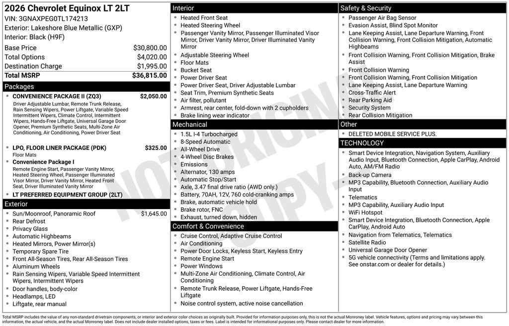 Used 2026 Chevrolet Equinox LT w/ Convenience Package II AWD/4WD image 10