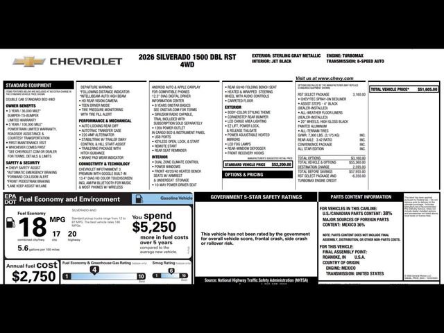 New 2026 Chevrolet Silverado 1500 RST w/ RST Select Package image 3