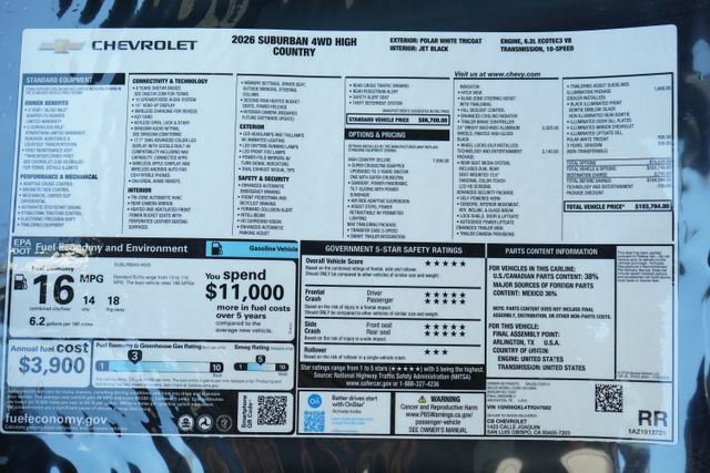 New 2026 Chevrolet Suburban High Country AWD/4WD image 35