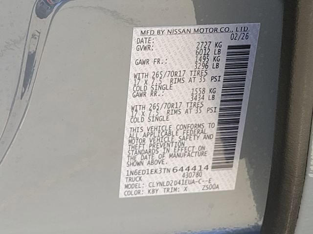 New 2026 Nissan Frontier PRO-4X w/ Pro-4x Convenience Package image 11