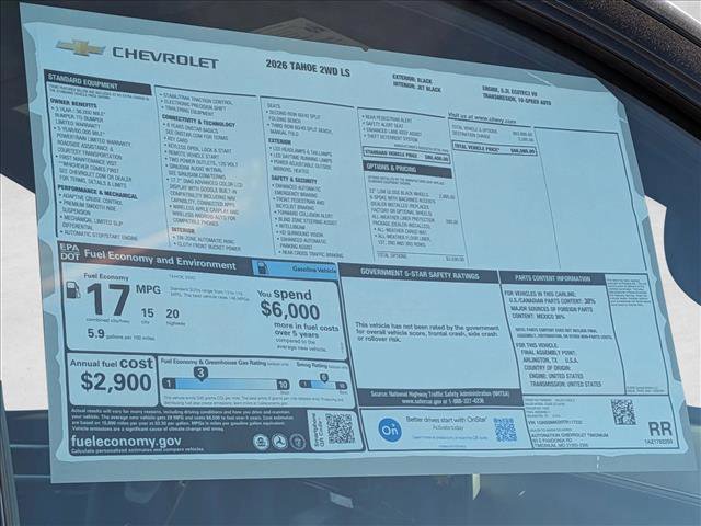 New 2026 Chevrolet Tahoe LS image 18