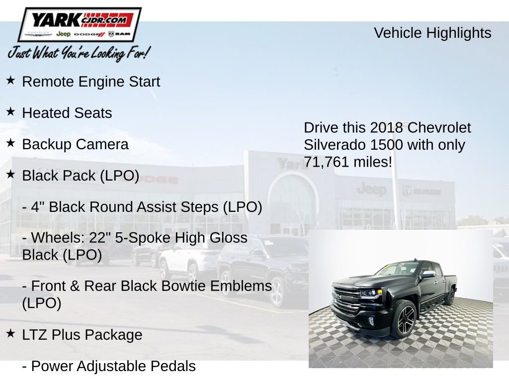 Used 2018 Chevrolet Silverado 1500 LTZ Z71 w/ LPO, Black Pack image 8