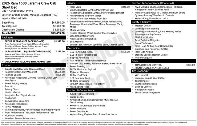 New 2026 RAM 1500 Laramie w/ Sport Appearance Package image 5
