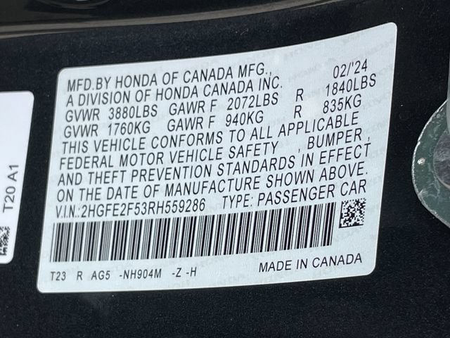 Certified 2024 Honda Civic Sport image 29