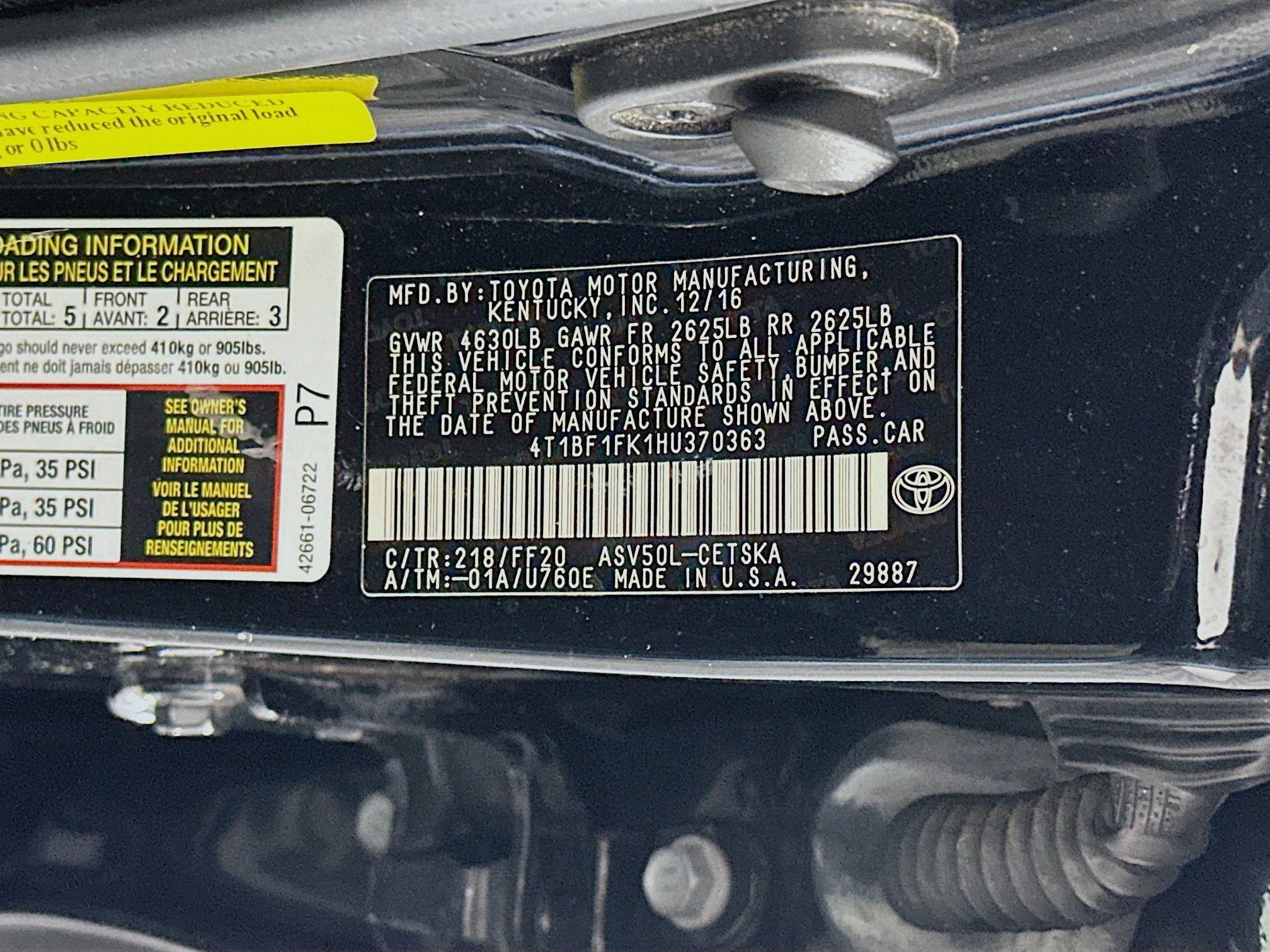 Used 2017 Toyota Camry SE FWD image 12