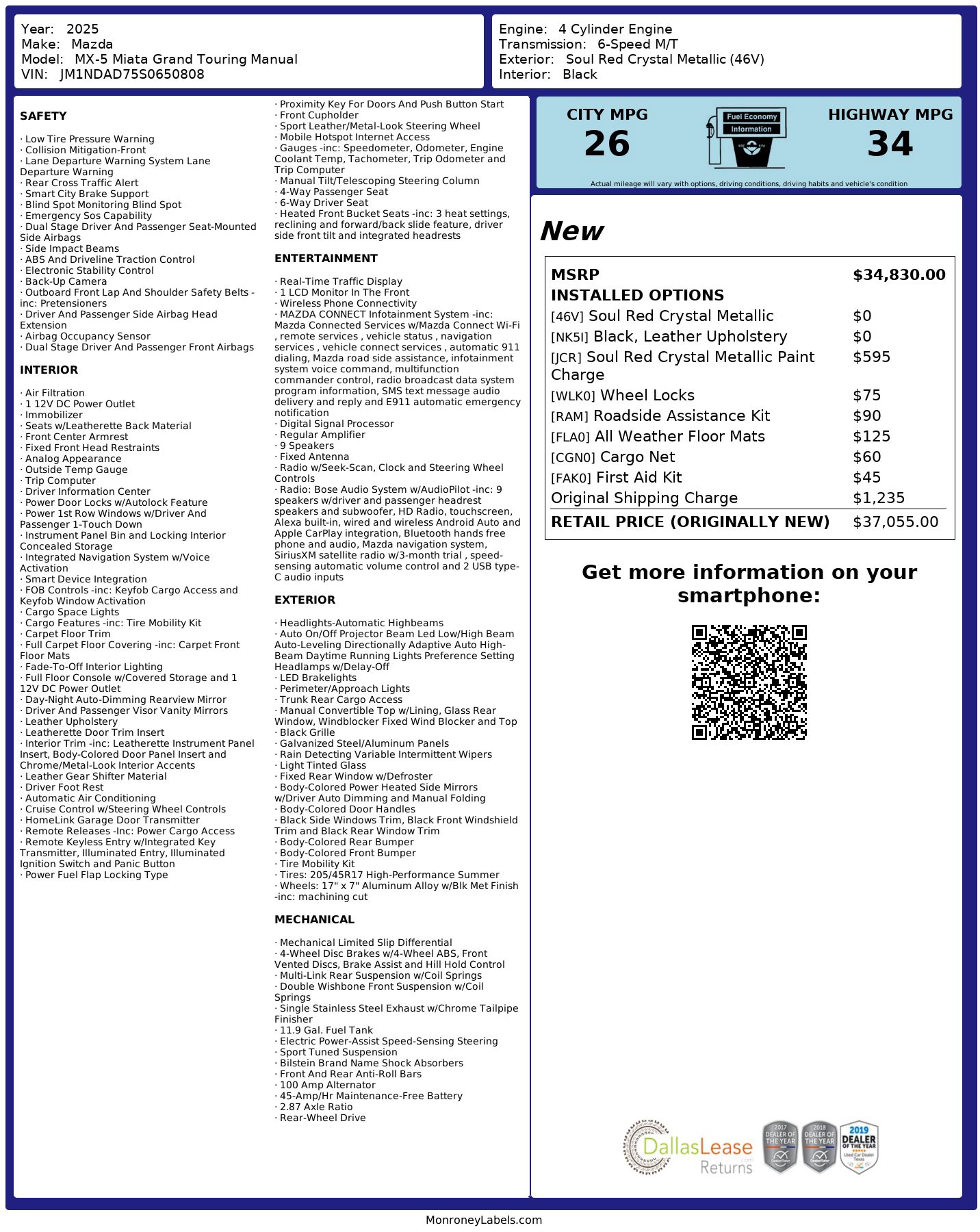 Used 2025 MAZDA MX-5 Miata Grand Touring image 3