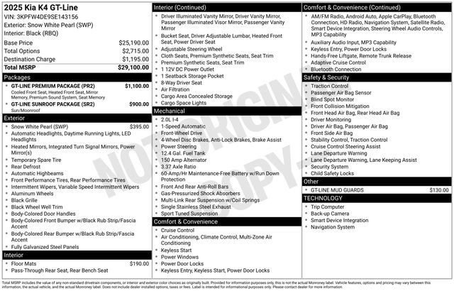 Certified 2025 Kia K4 EX w/ GT-Line Premium Package FWD image 14