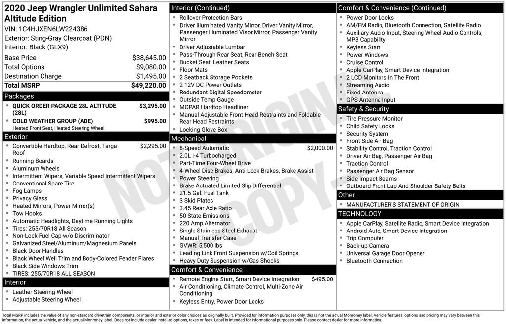 Used 2020 Jeep Wrangler Unlimited Sahara image 8