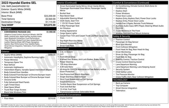 Used 2023 Hyundai Elantra SEL w/ Convenience Package image 34