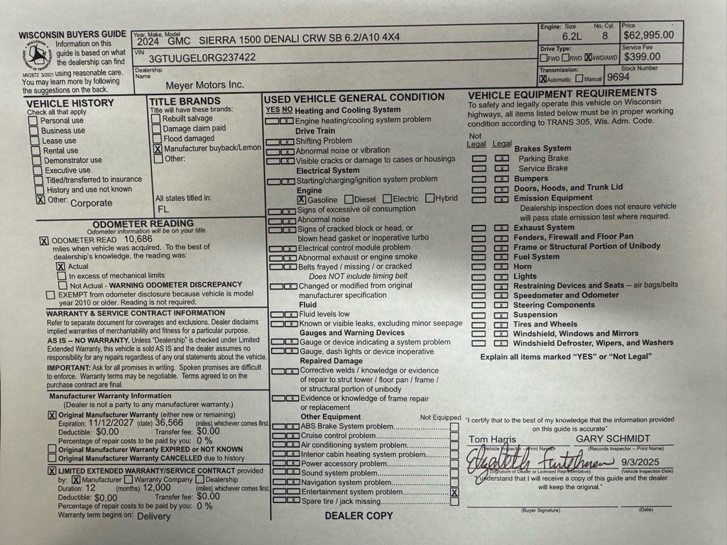 Used 2024 GMC Sierra 1500 Denali w/ Technology Package image 33