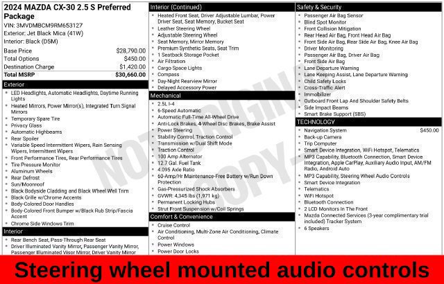 Used 2024 MAZDA CX-30 AWD 2.5 S w/ Preferred Package image 21