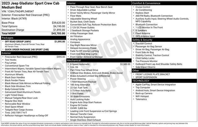 Used 2023 Jeep Gladiator Sport w/ Off Road Group image 27