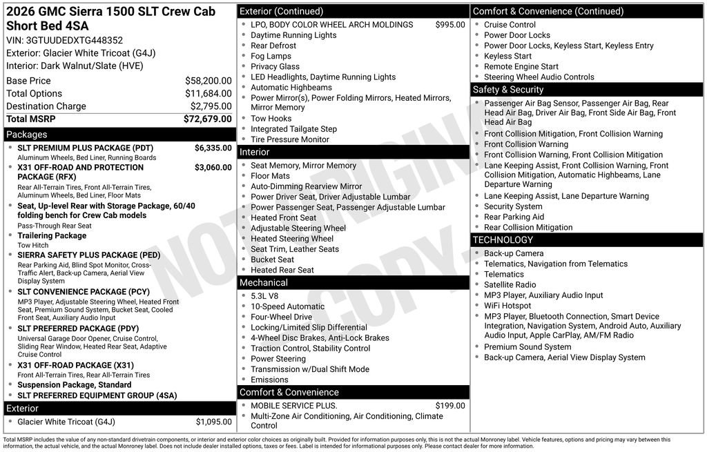 New 2026 GMC Sierra 1500 SLT w/ SLT Premium Plus Package AWD/4WD image 17