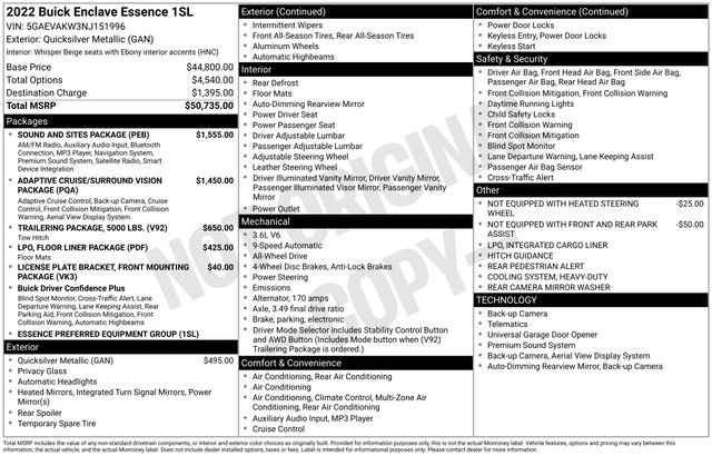 Used 2022 Buick Enclave Essence w/ Sound and Sites Package image 35