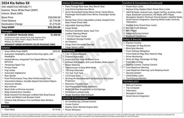 Used 2024 Kia Seltos SX w/ SX Sunroof Package image 43