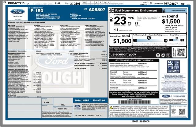 Used 2023 Ford F150 Platinum w/ Equipment Group 701A High image 34