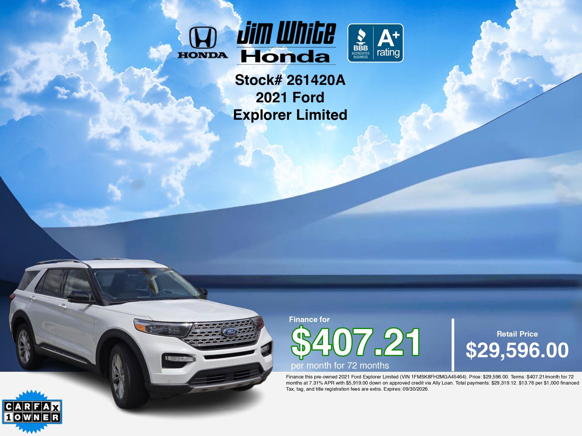 Used 2021 Ford Explorer Limited w/ Equipment Group 301A AWD/4WD image 21