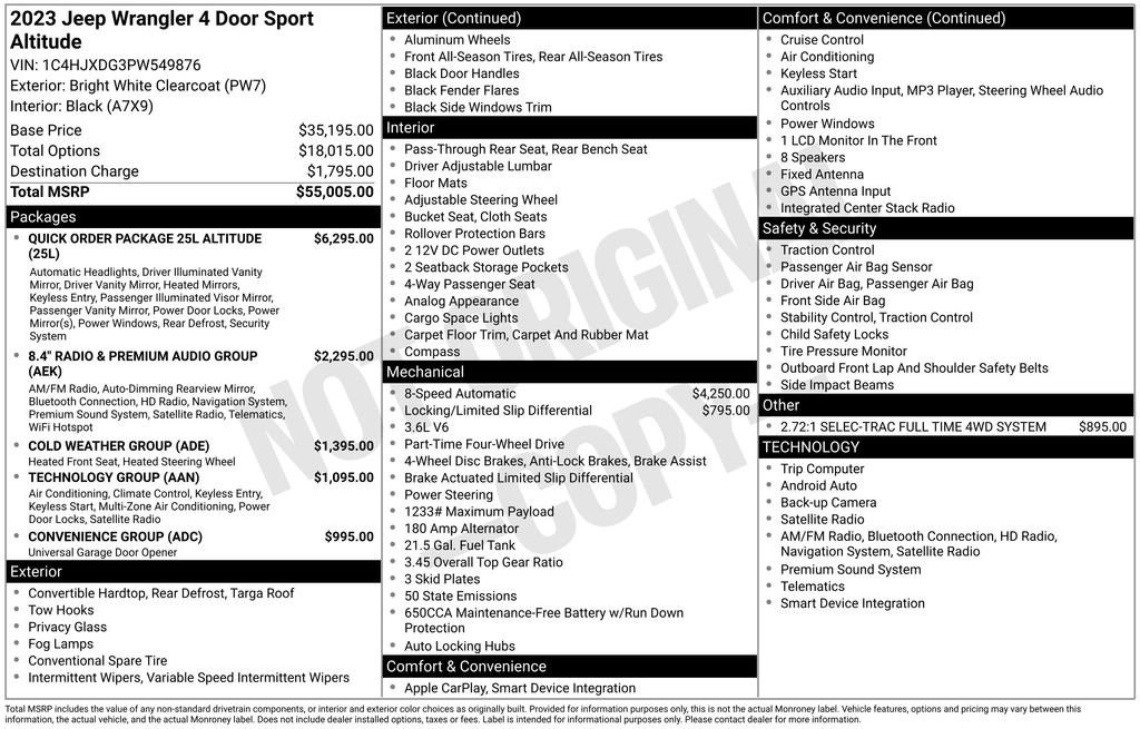 Used 2023 Jeep Wrangler Sport image 2