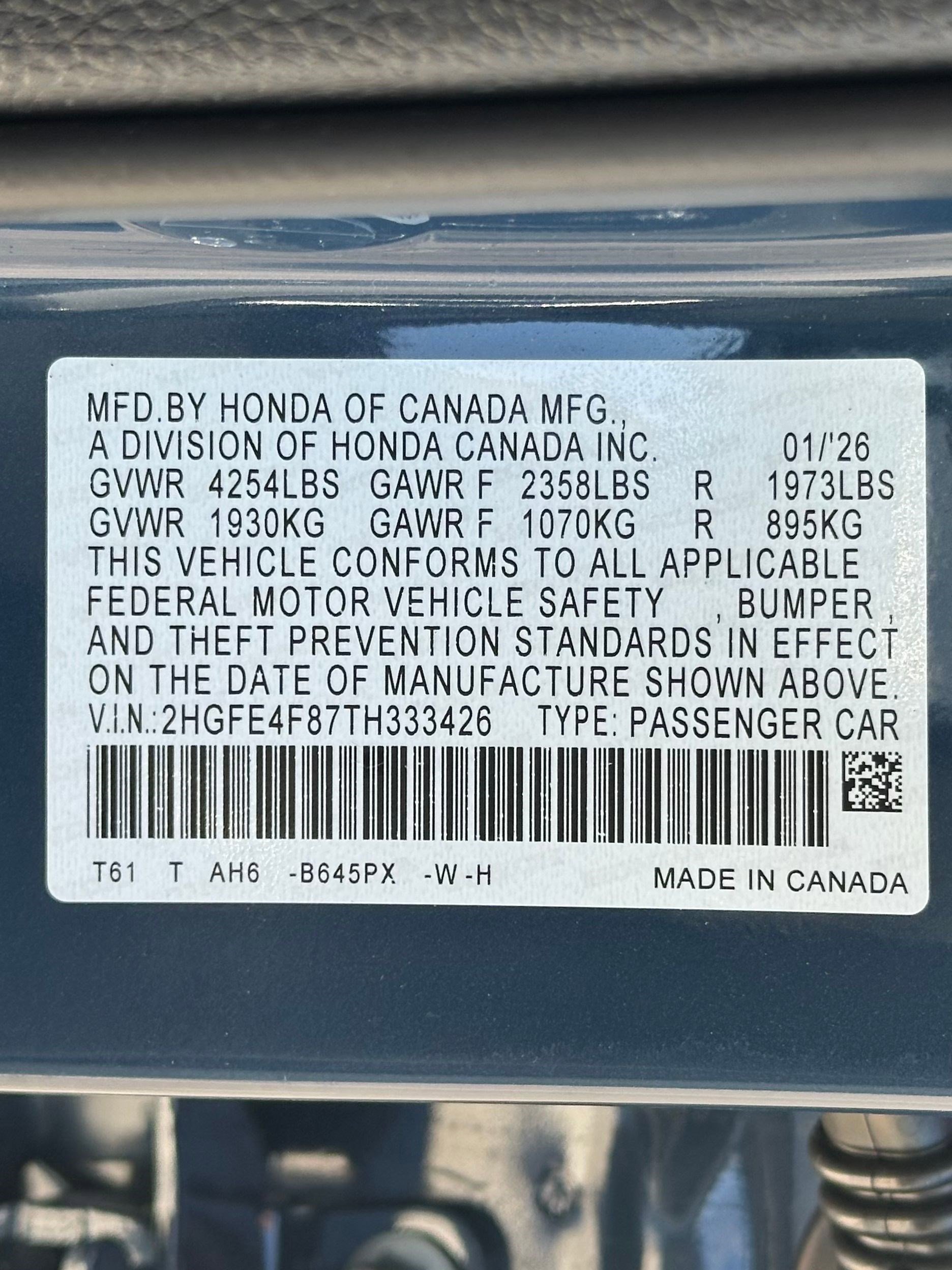 New 2026 Honda Civic FWD Hybrid Sedan image 21