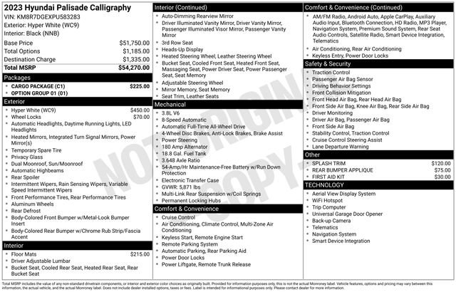 Used 2023 Hyundai Palisade Calligraphy w/ Cargo Package image 20