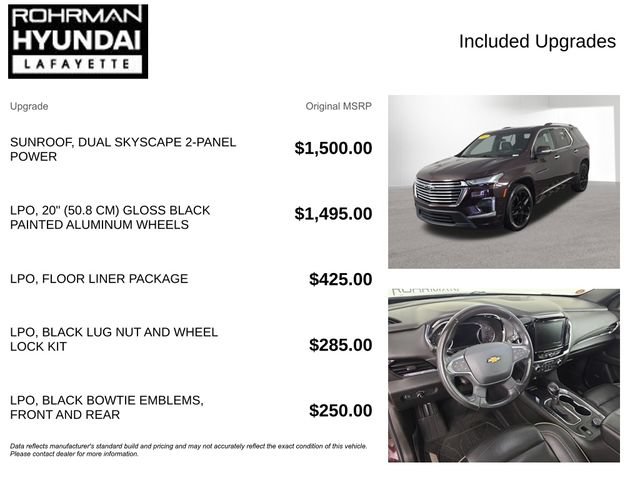 Used 2022 Chevrolet Traverse Premier w/ LPO, Floor Liner Package AWD/4WD image 4