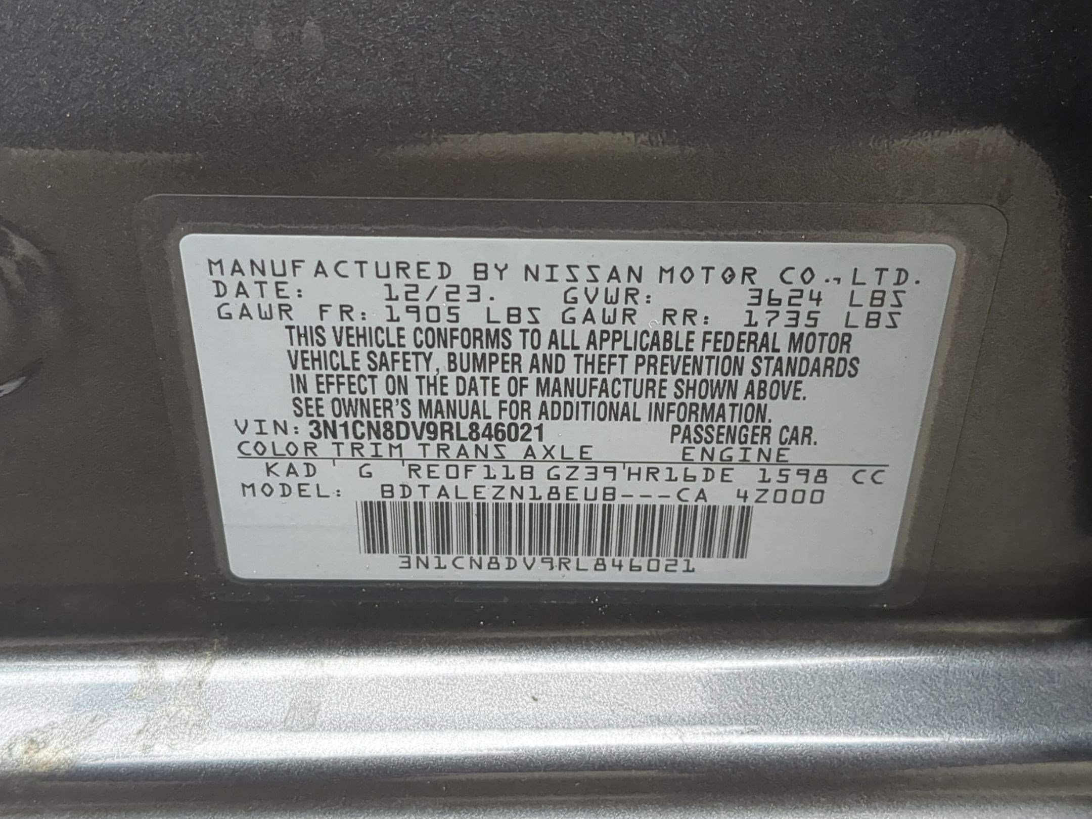 Used 2024 Nissan Versa S w/ Trunk Package image 33
