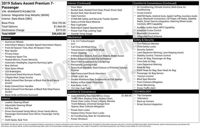Used 2019 Subaru Ascent Premium image 7