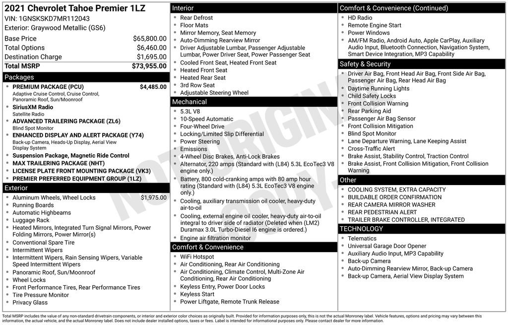 Certified 2021 Chevrolet Tahoe Premier w/ Premium Package AWD/4WD image 5