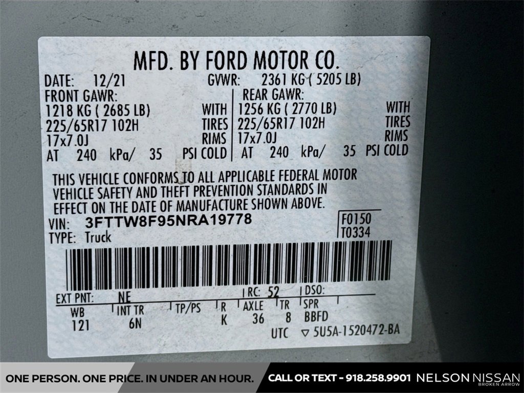 Used 2022 Ford Maverick Lariat w/ Equipment Group 500A Standard image 29