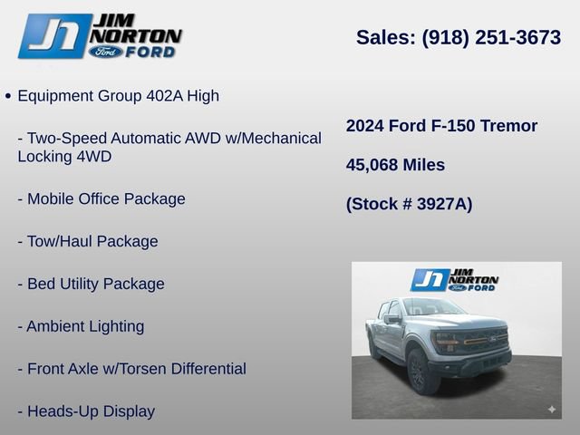 Used 2024 Ford F150 Tremor w/ Equipment Group 402A High AWD/4WD image 8