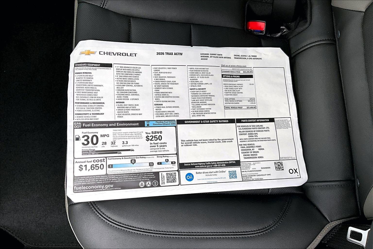 New 2026 Chevrolet Trax ACTIV w/ Driver Confidence Package image 14