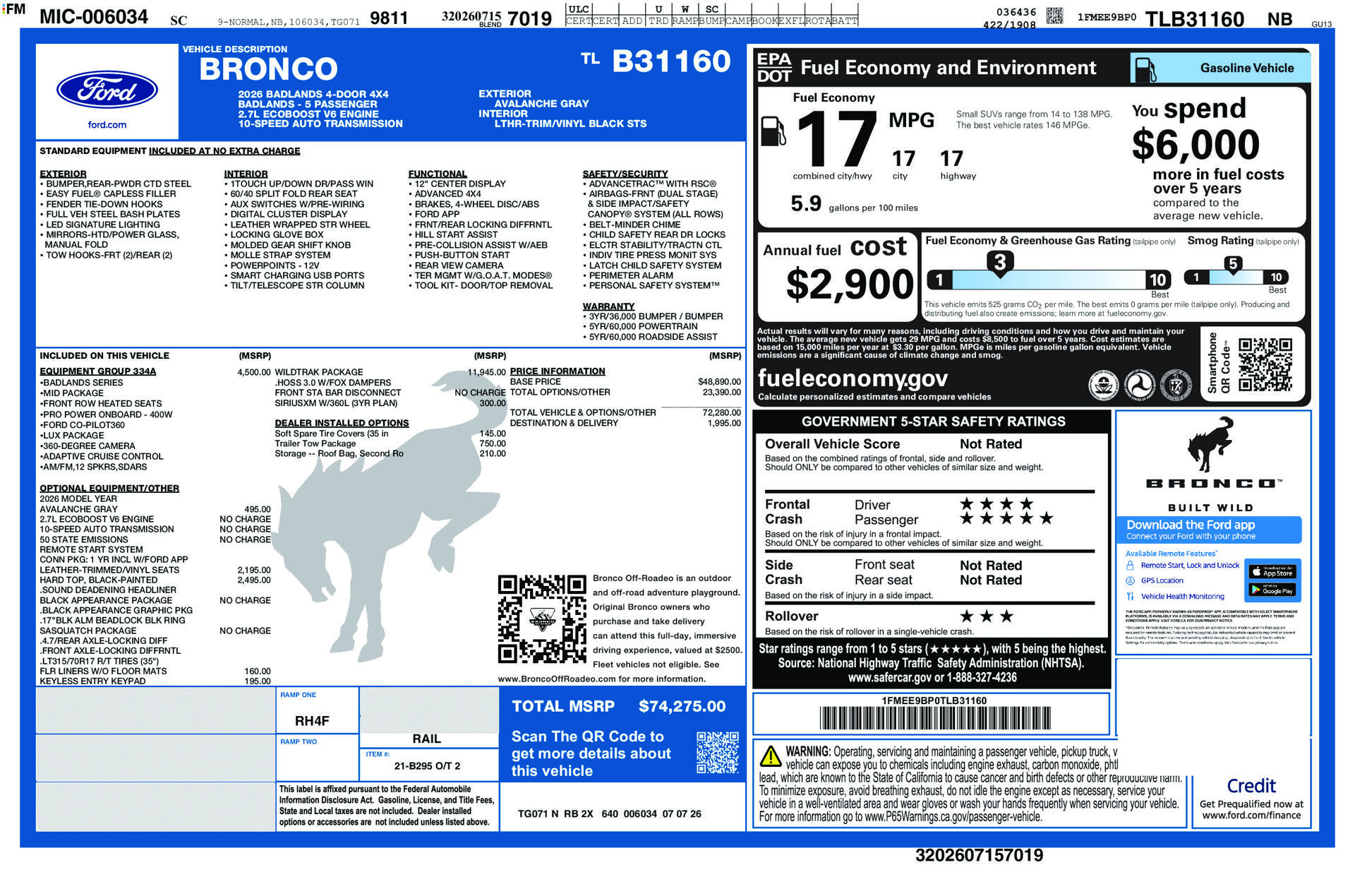 New 2026 Ford Bronco Badlands w/ Wildtrak Package AWD/4WD image 30