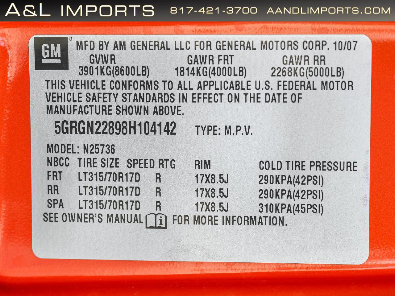 Used 2008 HUMMER H2 SUT image 69
