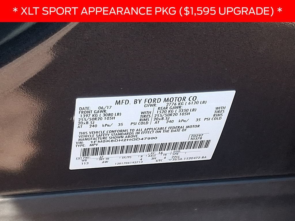 Used 2017 Ford Explorer XLT w/ Equipment Group 202A AWD/4WD image 29