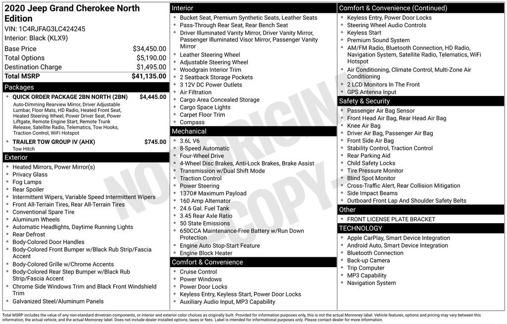 Used 2020 Jeep Grand Cherokee Laredo w/ Quick Order Package 2BN North image 7