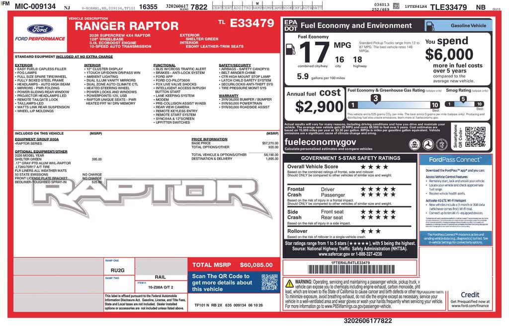 New 2026 Ford Ranger Raptor AWD/4WD image 50