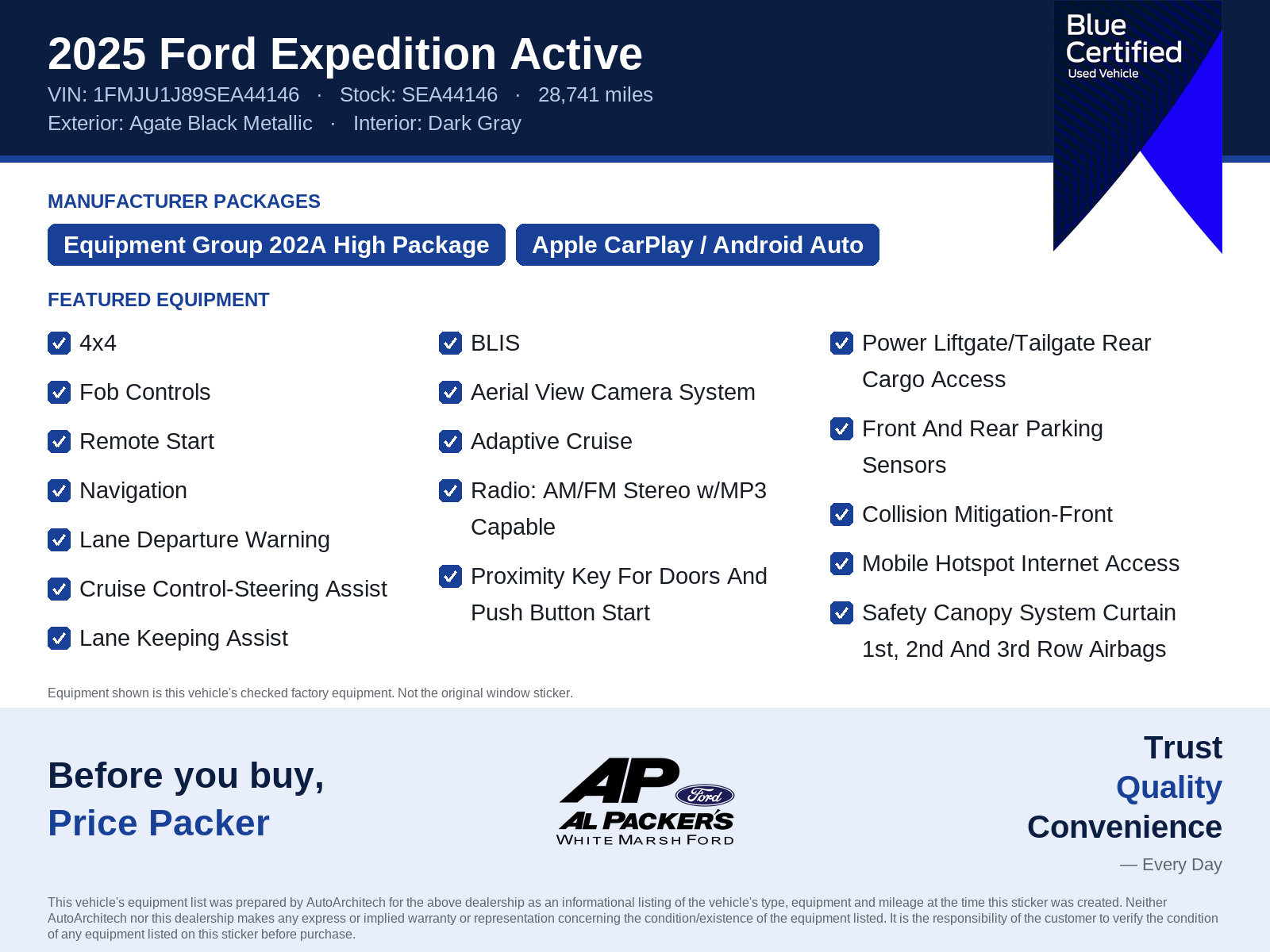 Certified 2025 Ford Expedition Active AWD/4WD image 10