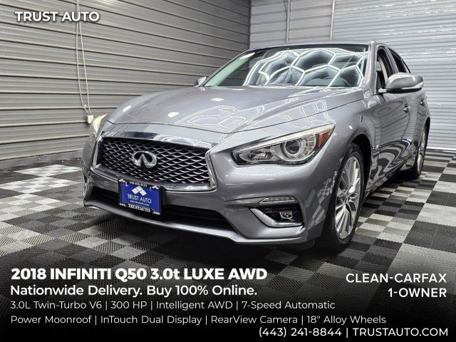 Used 2018 INFINITI Q50 Luxe w/ Cargo Package (L95) AWD/4WD image 1